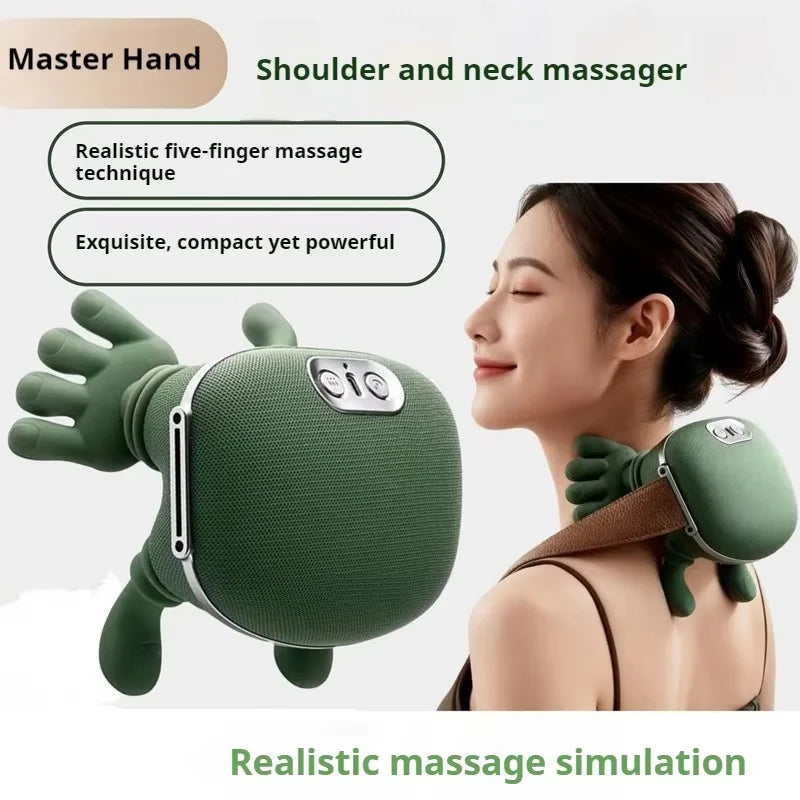 New Simulation Hand Automatic Shoulder Neck Massager Cervical Trapezius Kneading Massager Muscle Relaxation Physical Therapy