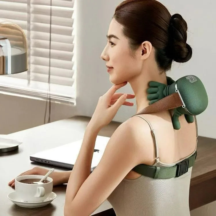 New Simulation Hand Automatic Shoulder Neck Massager Cervical Trapezius Kneading Massager Muscle Relaxation Physical Therapy