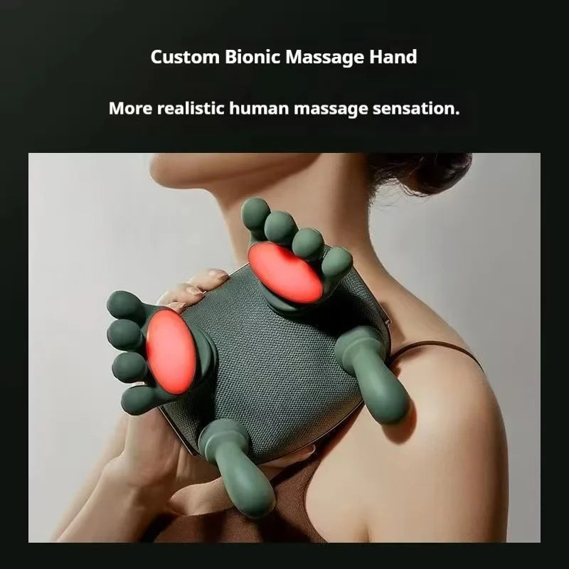 New Simulation Hand Automatic Shoulder Neck Massager Cervical Trapezius Kneading Massager Muscle Relaxation Physical Therapy