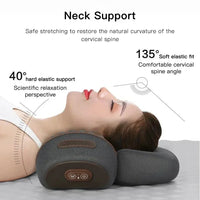 Okayso Electric Neck Massager Cervical Pillow Hot Compress Neck Stretch Heating Vibration Neck Shoulder Massager Traction Pillow