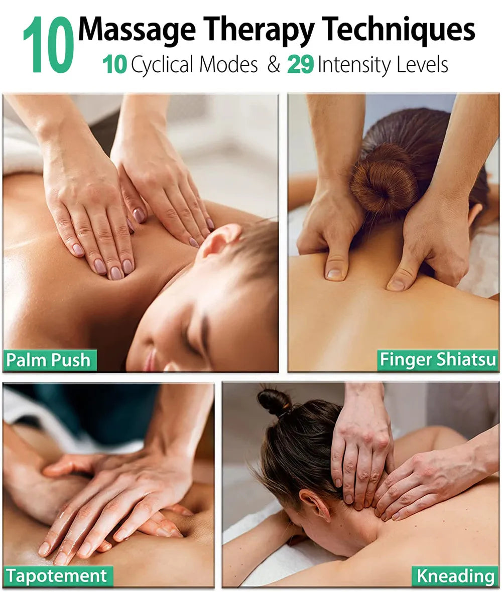 Smart Wireless TENS & EMS Neck Massager With 3 Level Heat, Portable EMS Muscle Stimulator Cervical Vertebra Back Body Massage