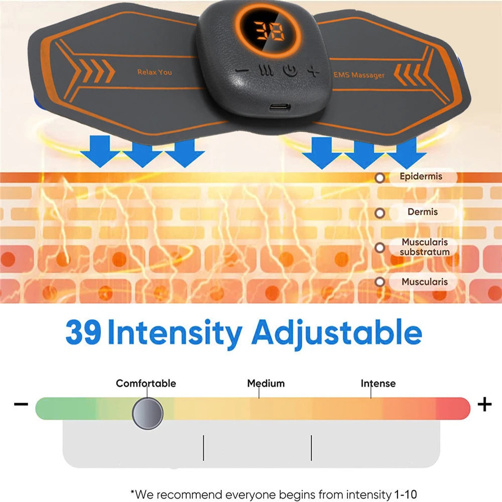 Smart Wireless TENS & EMS Neck Massager With 3 Level Heat, Portable EMS Muscle Stimulator Cervical Vertebra Back Body Massage