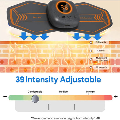 Smart Wireless TENS & EMS Neck Massager With 3 Level Heat, Portable EMS Muscle Stimulator Cervical Vertebra Back Body Massage